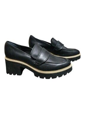 Dolce Vita Women's Halona Leather Loafers w Chunky Lug Sole Sz 8.5